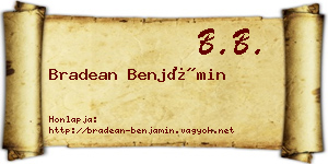 Bradean Benjámin névjegykártya